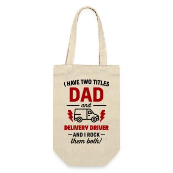 Dad and Delivery Driver – I Rock Both Tracks - Gift Bag for Bottles - nature - Front