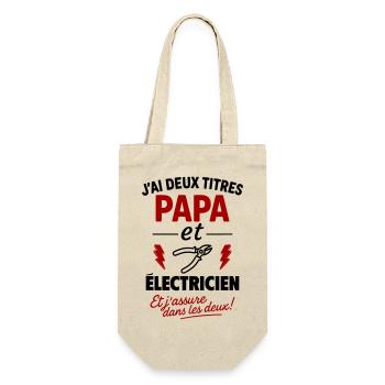 Vater-Elektriker-Weihnachts-Vatertagsgeschenk-Idee - Geschenkbeutel für Flaschen - Natur - Vorne