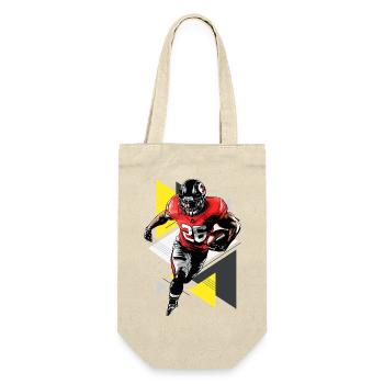 American Football Spieler USA Amerika Sport Retro - Geschenkbeutel für Flaschen - Natur - Vorne