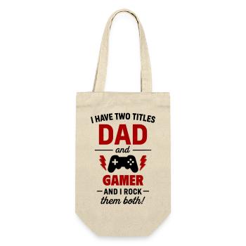 Daddy Gamer Two Titles Funny - Gift Bag for Bottles - nature - Front