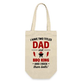 Papa Grillkönig Two titles - Gift Bag for Bottles - nature - Front