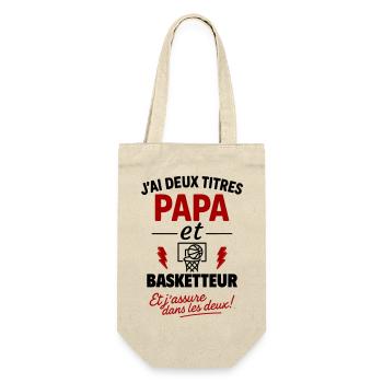 Dad Basketball Player Gift Father's Day Christmas - Gift Bag for Bottles - nature - Front