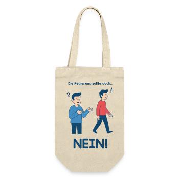 Nein zur Regierung Cartoon - Geschenkbeutel für Flaschen - Natur - Vorne