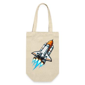 Spaceship Space Rocket - Gift Bag for Bottles - nature - Front