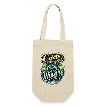 Create Your Own World – Hand Lettering Creativity - Gift Bag for Bottles - nature - Front