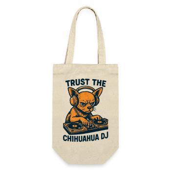 Chihuahua DJ Retro Turntables Headphones Gift - Gift Bag for Bottles - nature - Front