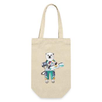 Polar Rider Eisbär - Geschenkbeutel für Flaschen - Natur - Vorne