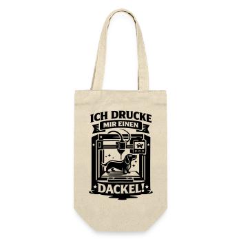 Dackel 3D Drucker Basteln Hund - Geschenkbeutel für Flaschen - Natur - Vorne