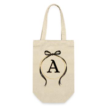 A - Circle Loop Black Gold - Gift Bag for Bottles - nature - Front