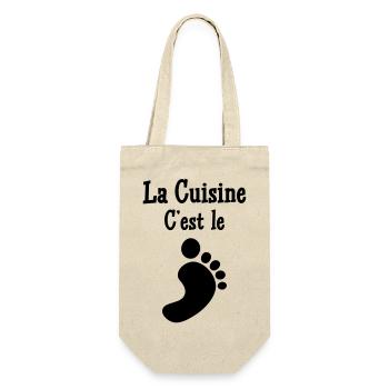 La cuisine c’est le pied - Sac à bouteille - nature - Devant