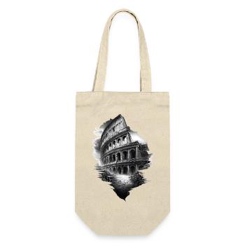 Black and white Colosseum in ruins - Gift Bag for Bottles - nature - Front