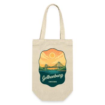 Göteborg Schweden Retro Sunset Reiseabzeichen - Geschenkbeutel für Flaschen - Natur - Vorne