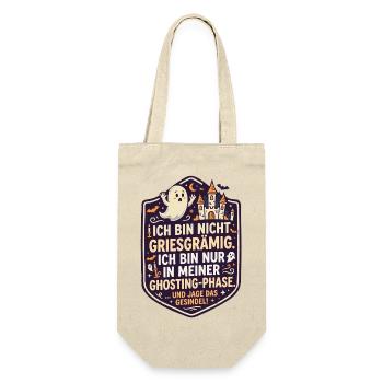 Ghosting Phase lustiger Halloween Spruch - Geschenkbeutel für Flaschen - Natur - Vorne