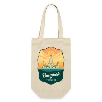 Badge de voyage Bangkok Wat Arun Vintage Sunset - Sac à bouteille - nature - Devant