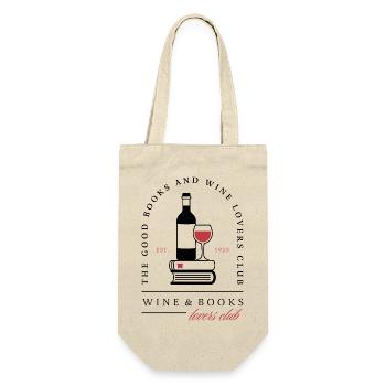 Wein-Buchclub, lustige, dunkle Liebesroman-Lesegruppe - Geschenkbeutel für Flaschen - Natur - Vorne