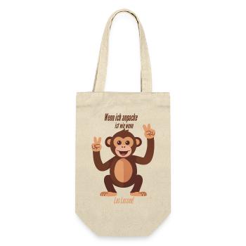 Wenn ich anpacke, ist wie wenn 2 los lassen! - Geschenkbeutel für Flaschen - Natur - Vorne