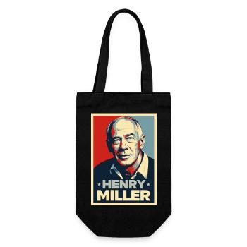 Henry Miller Pop-Art-Porträt - Geschenkbeutel für Flaschen - Schwarz - Vorne