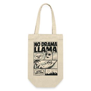 No Drama Llama Vintage Comic Alpaka - Geschenkbeutel für Flaschen - Natur - Vorne