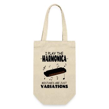 Ich spiele Die Mundharmonika-Fehler sind nur Variationen - Geschenkbeutel für Flaschen - Natur - Vorne