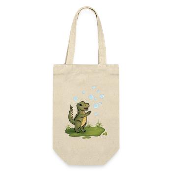 Dino Bläschenzauber - Geschenkbeutel für Flaschen - Natur - Vorne