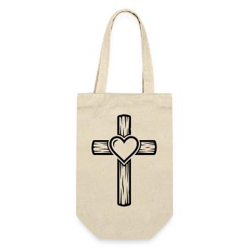 Symbole de la croix de cœur - Sac à bouteille - nature - Devant