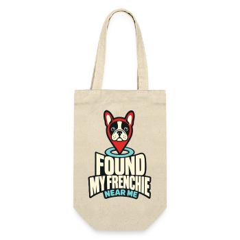 Habe meinen Frenchie in meiner Nähe gefunden, lustige französische Bulldoggen, eigene - Geschenkbeutel für Flaschen - Natur - Vorne