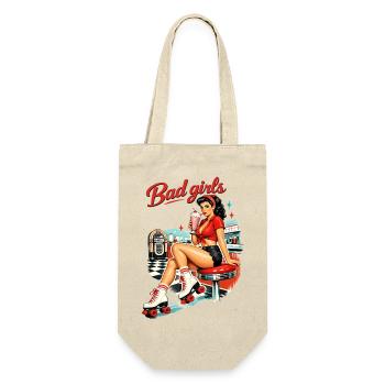 Pin-Up Girl Rétro : Bad Girls style diner années 50 - Sac à bouteille - nature - Devant