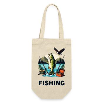 Lakeside Bass Splash Illustration - Gift Bag for Bottles - nature - Front