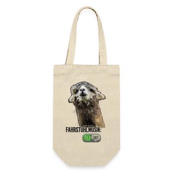 Alpaka - Fahrstuhlmusik on - Geschenkbeutel für Flaschen - Natur - Vorne