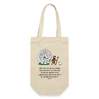 Hirte und Herde: komische Szene - Geschenkbeutel für Flaschen - Natur - Vorne