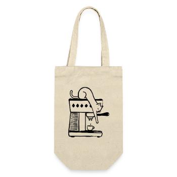 Minimalist Coffee Cat - Gift Bag for Bottles - nature - Front