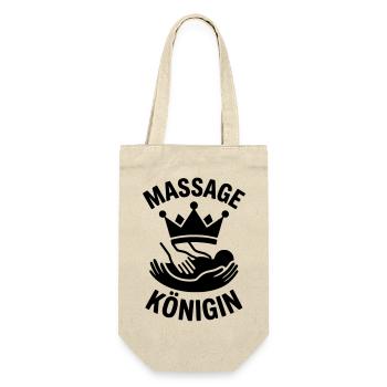 Masseurin Massage Königin - Geschenkbeutel für Flaschen - Natur - Vorne
