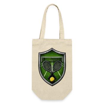 Tennis Shield with Rackets - Gift Bag for Bottles - nature - Front