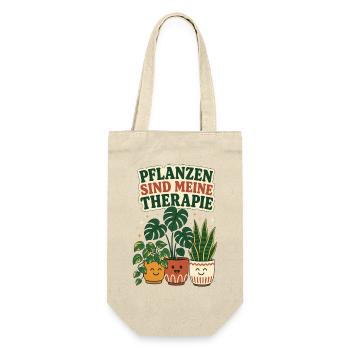Pflanzen sind meine Therapie – Pflanzen Spruch - Geschenkbeutel für Flaschen - Natur - Vorne