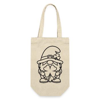 Cute dwarf with lucky clover - Gift Bag for Bottles - nature - Front