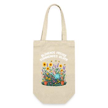 Blühende Freude, summendes Glück – Gärtner Design - Geschenkbeutel für Flaschen - Natur - Vorne