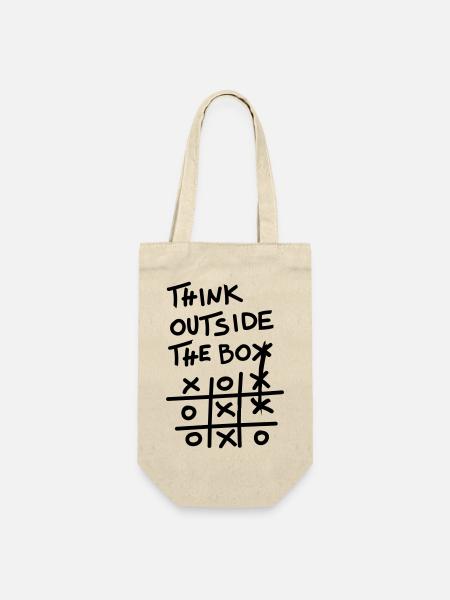 Denk außerhalb der Box-Bahn - Geschenkbeutel für Flaschen - Natur
