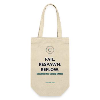 Fail. Respawn. Reflow. · helle Kleidung - Geschenkbeutel für Flaschen - Natur - Vorne