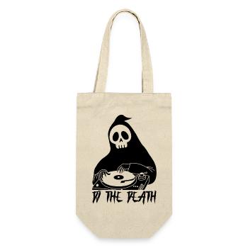 Disc Jockey of Death (Schwarz) - Geschenkbeutel für Flaschen - Natur - Vorne