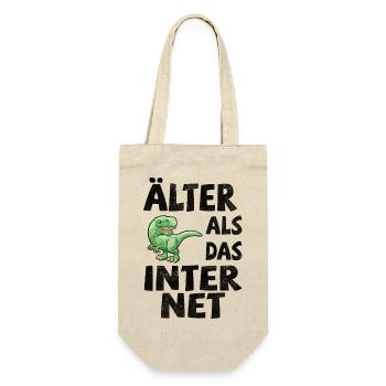 Älter als das Internet - Dino - Geschenkbeutel für Flaschen - Natur - Vorne