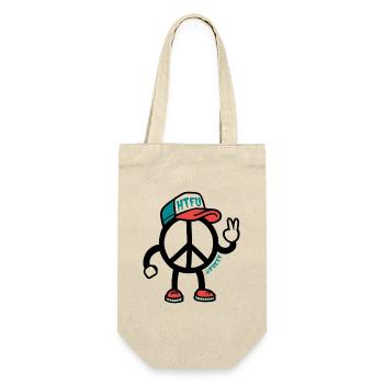 Ambivalente Peace-Zeichen-Zeichenfigur - Geschenkbeutel für Flaschen - Natur - Vorne