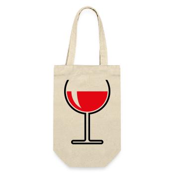 Rotweinglas Rund Offen (Rotwein / Wein / 2C) - Geschenkbeutel für Flaschen - Natur - Vorne