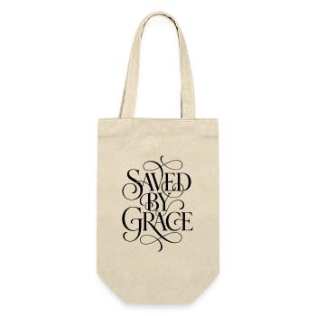 Saved_By_Grace_Black - Geschenkbeutel für Flaschen - Natur - Vorne