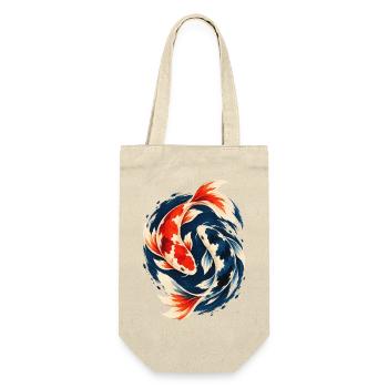 Koi Karpfen Japanischer Zierfisch - Geschenkbeutel für Flaschen - Natur - Vorne