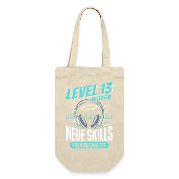 13. Geburtstag Neue Skills Kopfhörer - Geschenkbeutel für Flaschen - Natur - Vorne