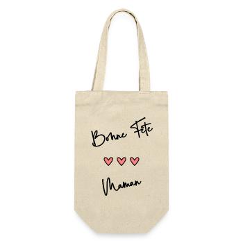 MAMAN. FÊTE DES MÈRES. BONNE FÊTE MAMAN. JE T'AIME - Sac à bouteille - nature - Devant