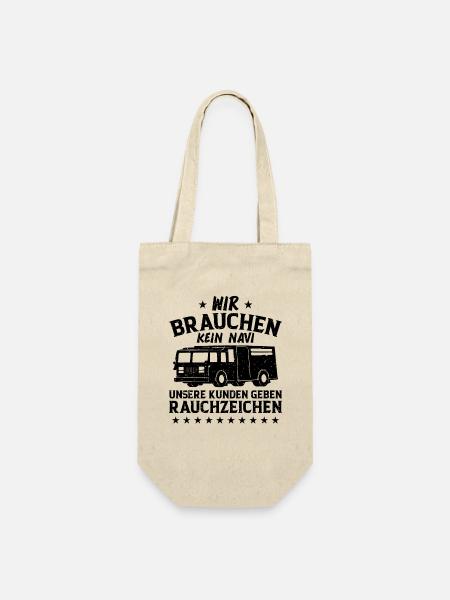 Wir Brauchen Kein Navi Fireman Feuerwehr - Geschenkbeutel für Flaschen - Natur