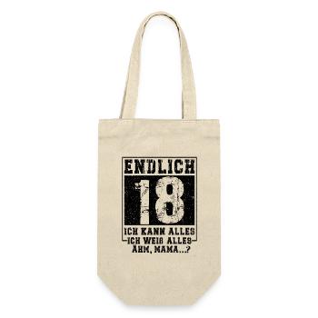 18th Birthday Boy Girl 18 Years Funny Gift - Geschenkbeutel für Flaschen - Natur - Vorne