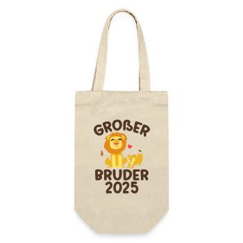 Großer Bruder 2025 - Geschenkbeutel für Flaschen - Natur - Vorne