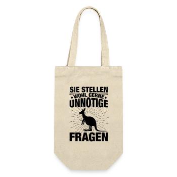Sie Stellen Wohl Gerne Unnötige Fragen - Geschenkbeutel für Flaschen - Natur - Vorne